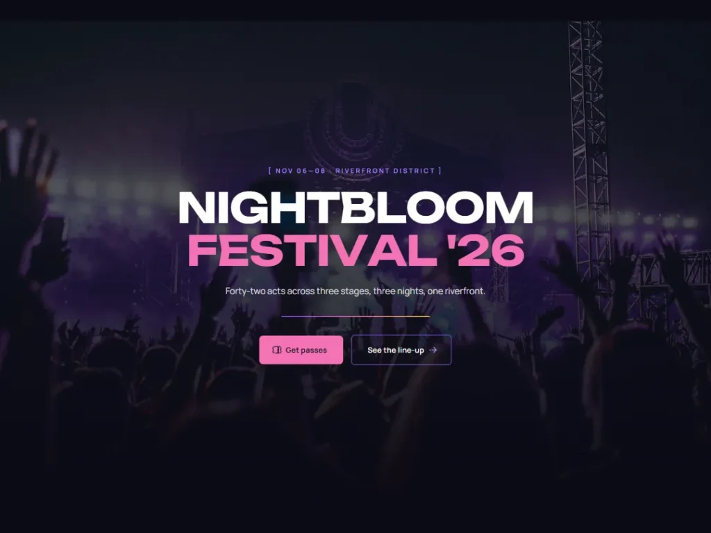Nightbloom — Aurora Cover Hero — Hero template