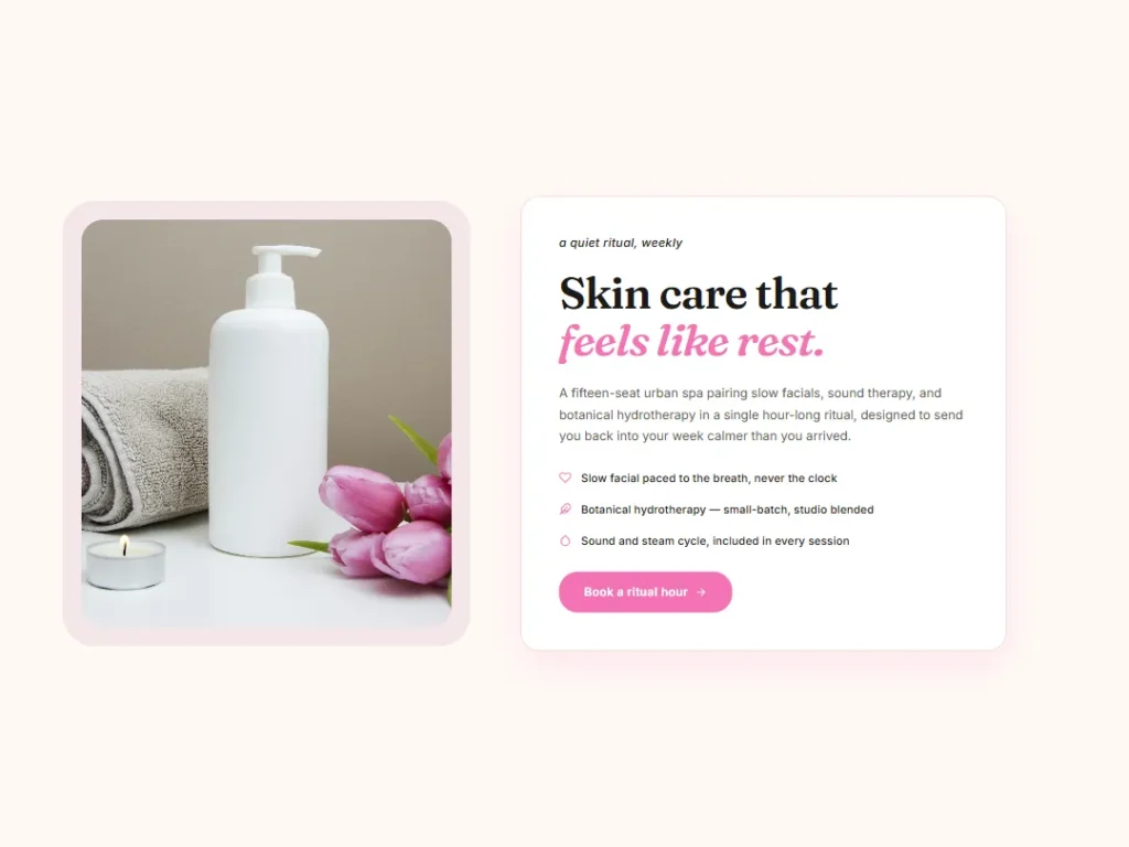 Ritual Clay — Blush Beauty Spa Hero — Hero template