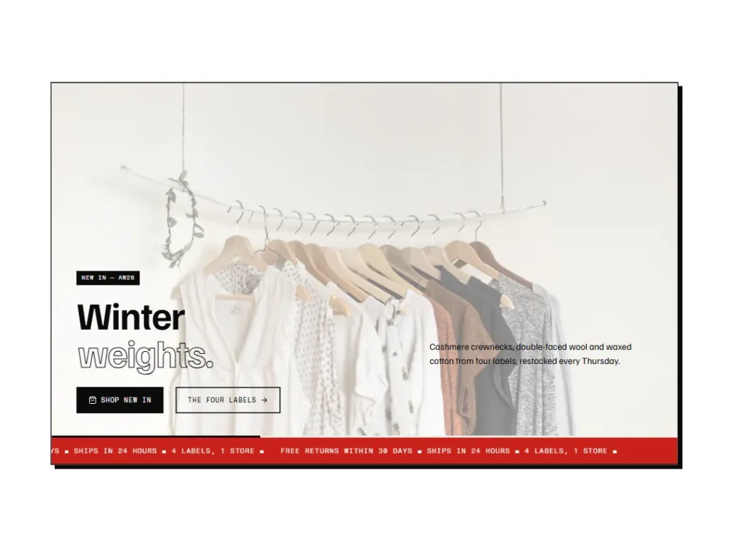 Selvedge Campaign Frame — Concept Store Hero — Hero template