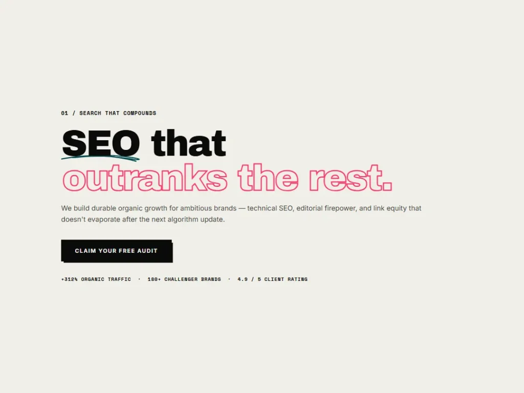 SEO Brutalist Hero — Hero template