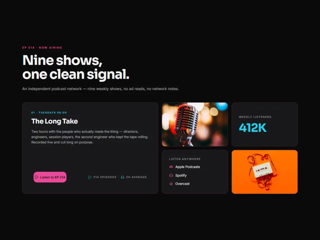 Signalbox — Broadcast Bento Hero — Hero template