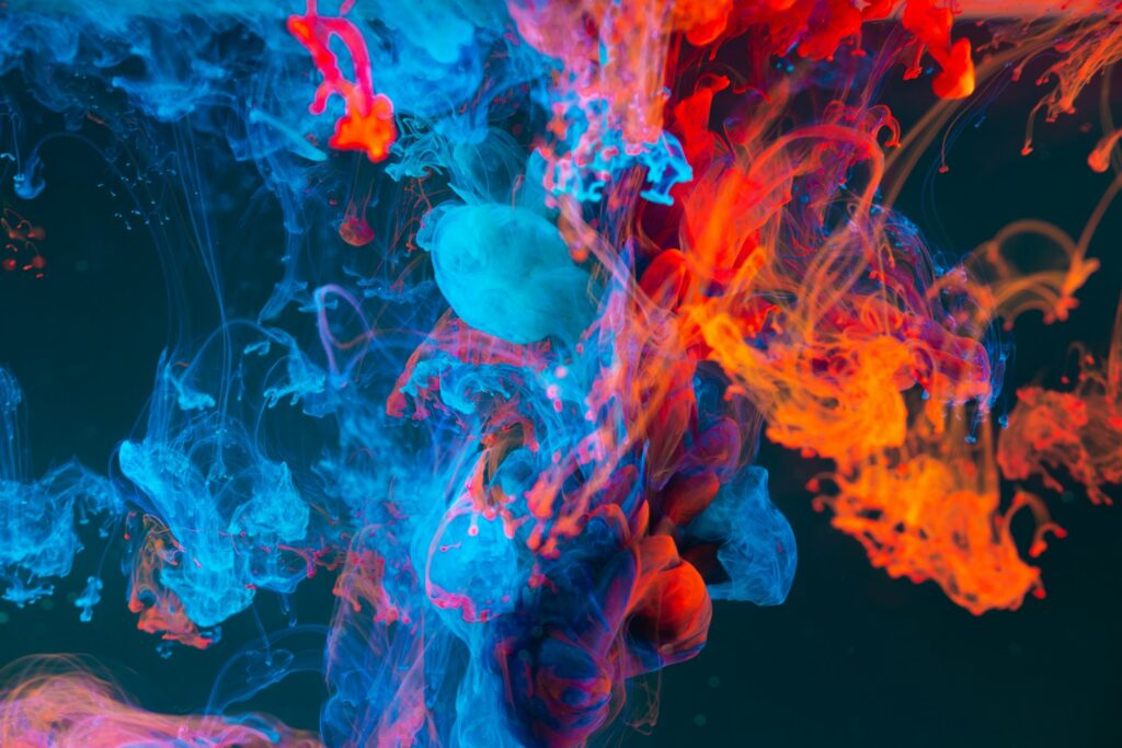 Ink blooming in water