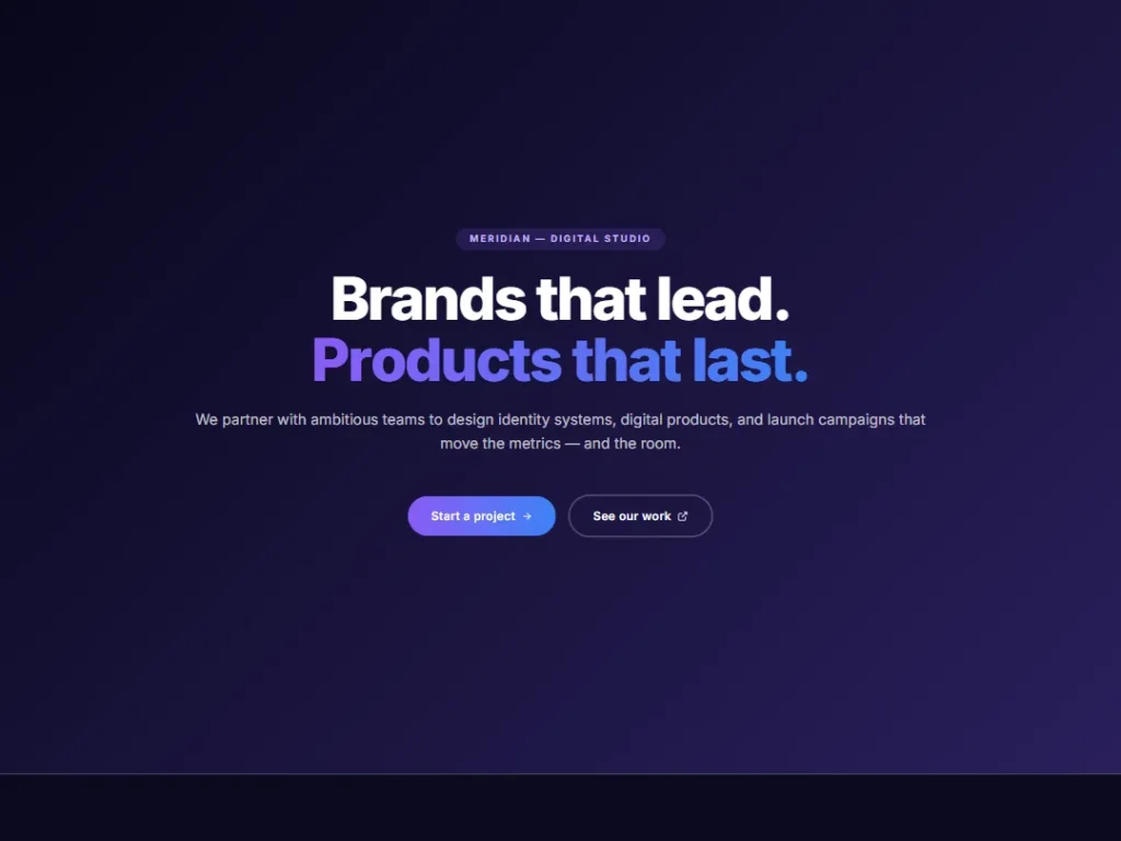 Landing — Agency Dark — Landing template
