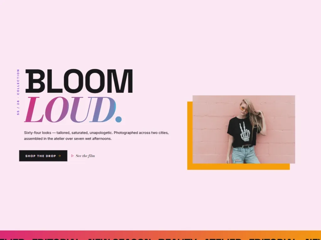 Atelier Blush — Maximalist Fashion Landing — Landing template
