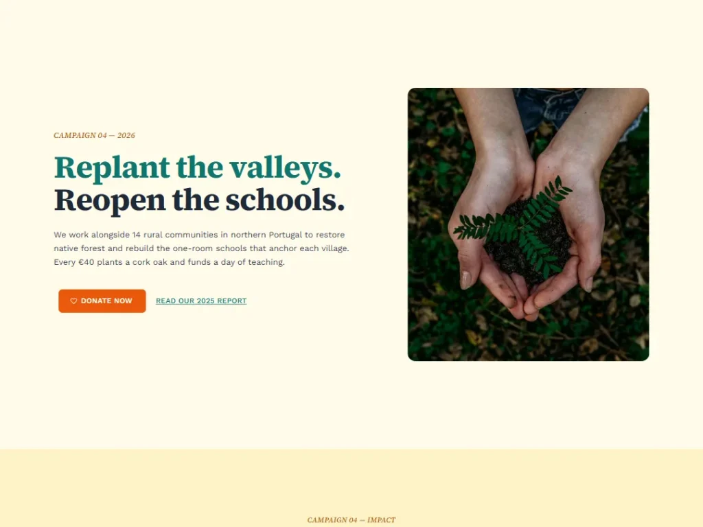Landing — Forest Pledge Amber — Landing template