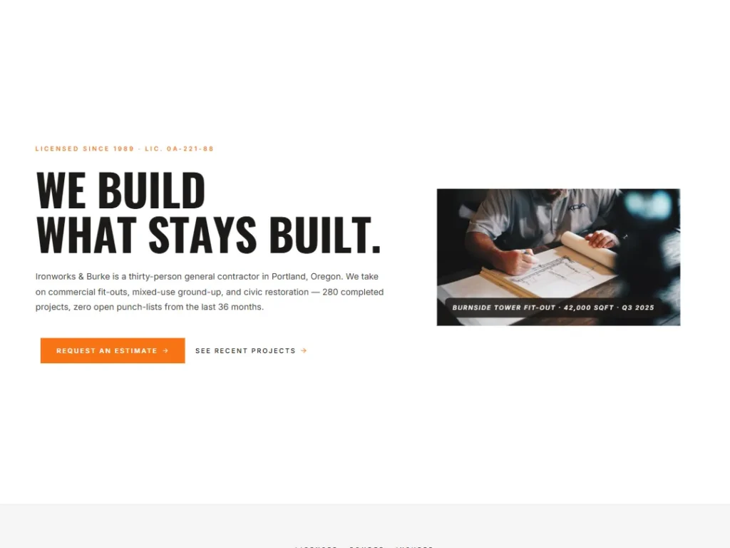 Landing — Ironworks Construction — Landing template