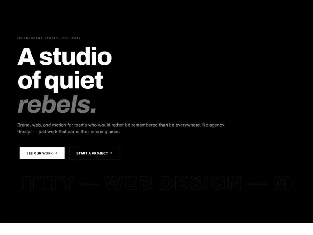 Landing — Noir Studio — Landing template