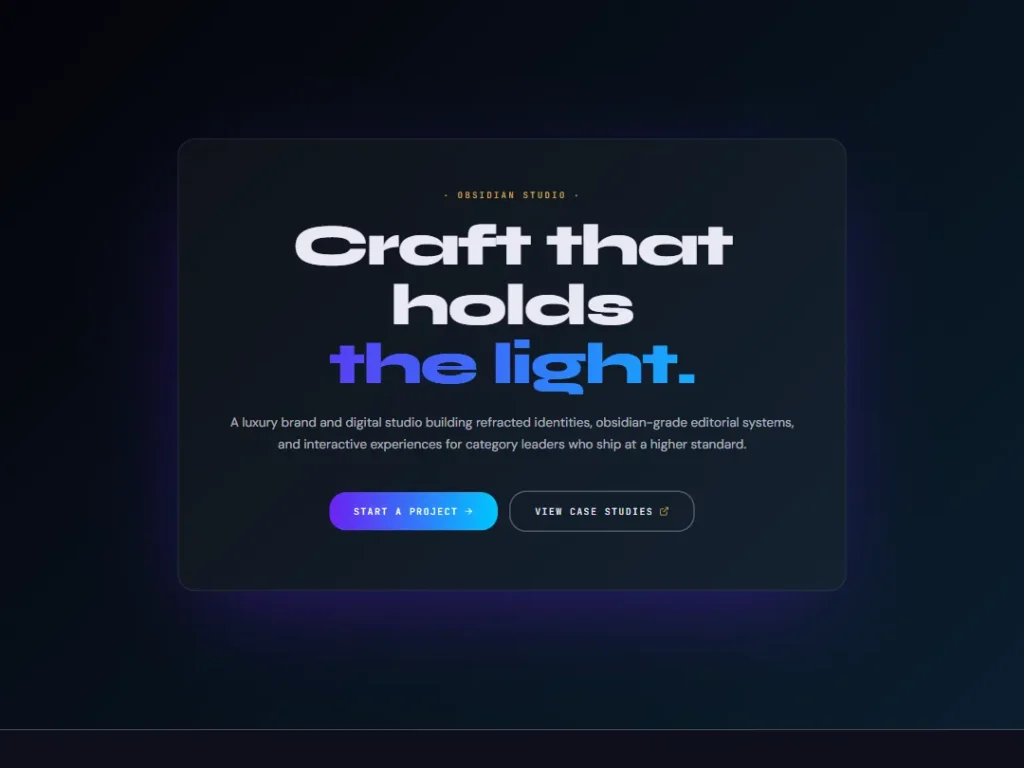 Landing — Obsidian Aurora — Landing template
