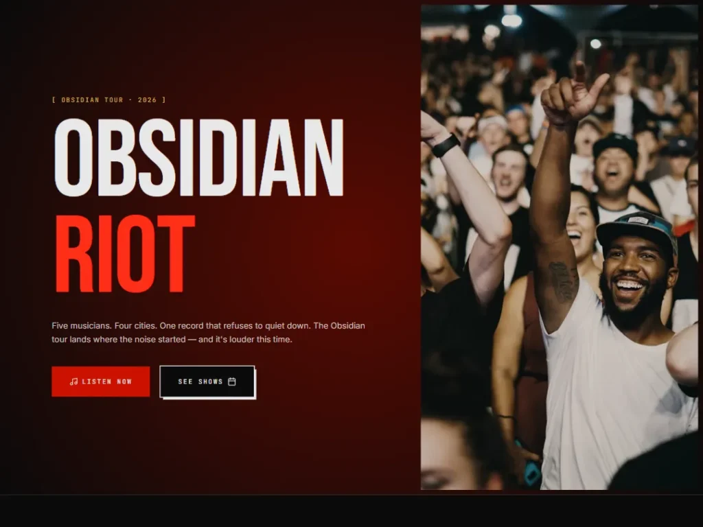 Landing — Obsidian Riot — Landing template