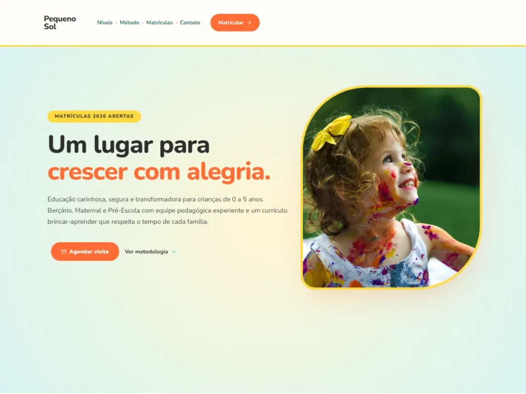 Landing — Pequeno Sol — Landing template