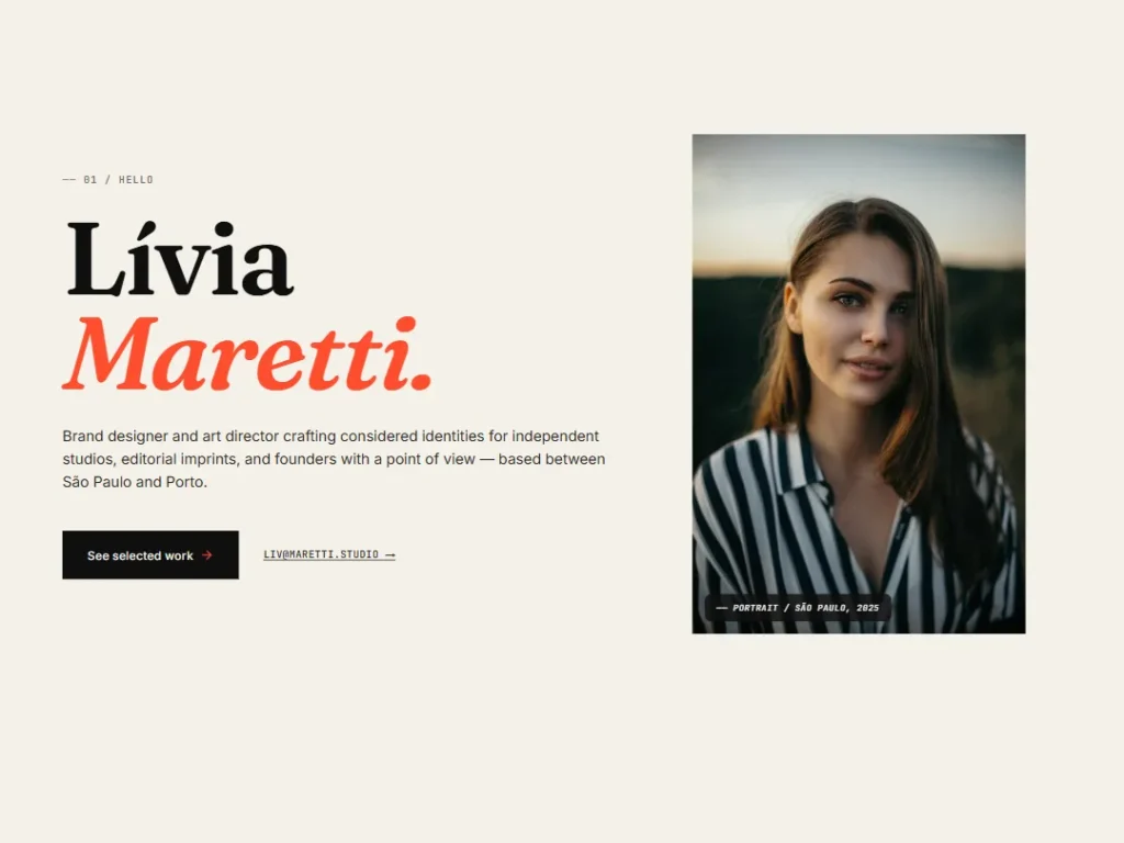 Landing — Portfolio Vermillion — Landing template