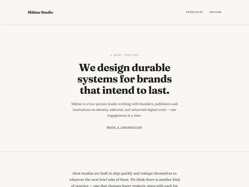 Landing — Quiet Manifesto — Landing template