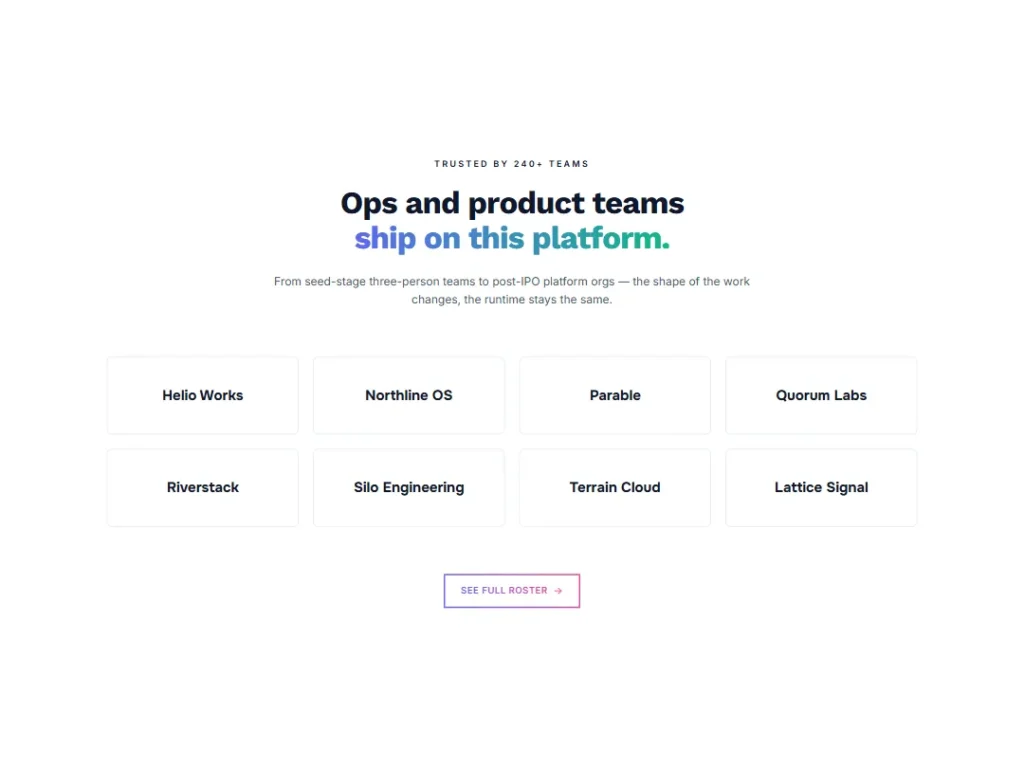 Aurora Roster — Indigo SaaS Logos — Logos template