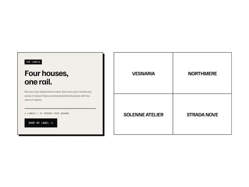 Selvedge Label Wall — Four Houses Sheet — Logos template