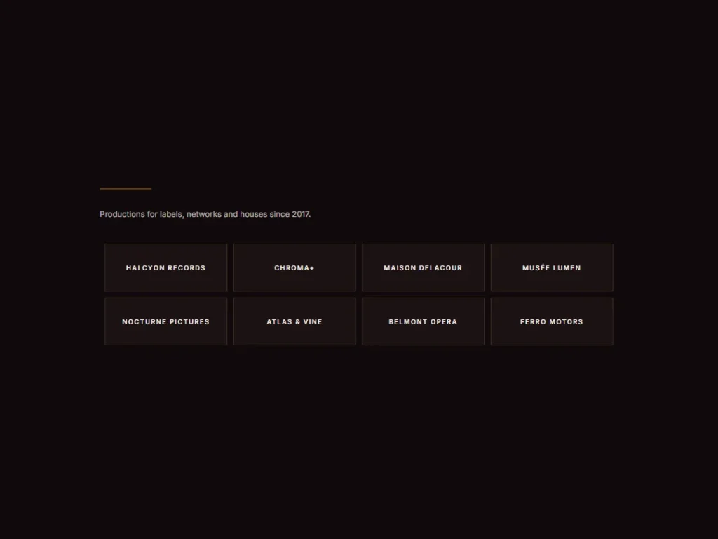 Velvet Reel — Credit Wall Logos — Logos template