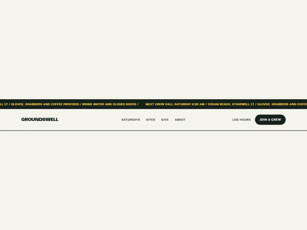Groundswell — Crew Call Navigation — Navigation template