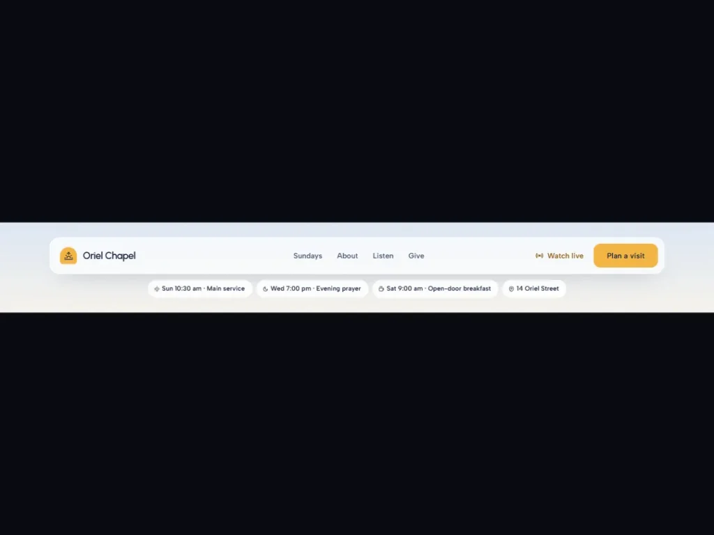 Oriel — This Week Navigation — Navigation template