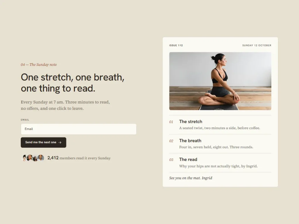 Andas — Sunday Note Newsletter — Newsletter template
