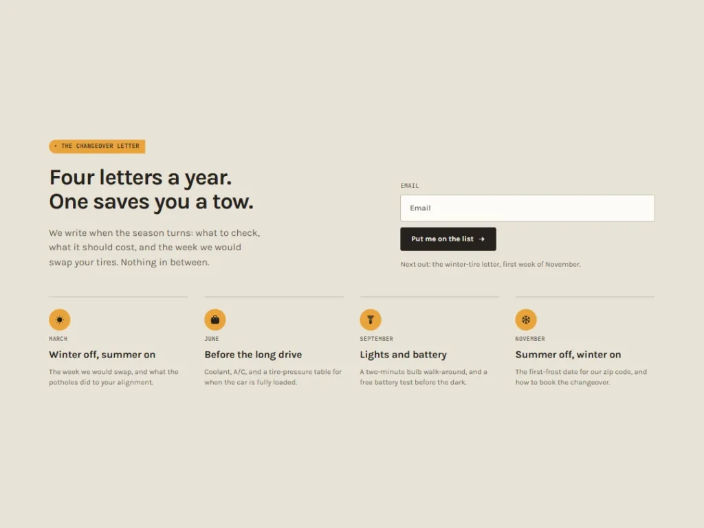 Grommet — Changeover Letter Newsletter — Newsletter template
