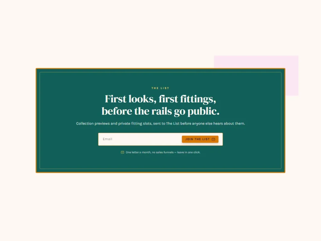 Peacock — The List Gilded Band — Newsletter template