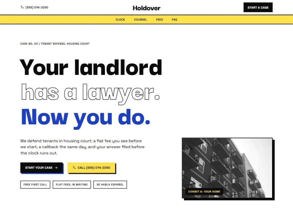 Holdover — Tenant Defense One-Page — One Page template