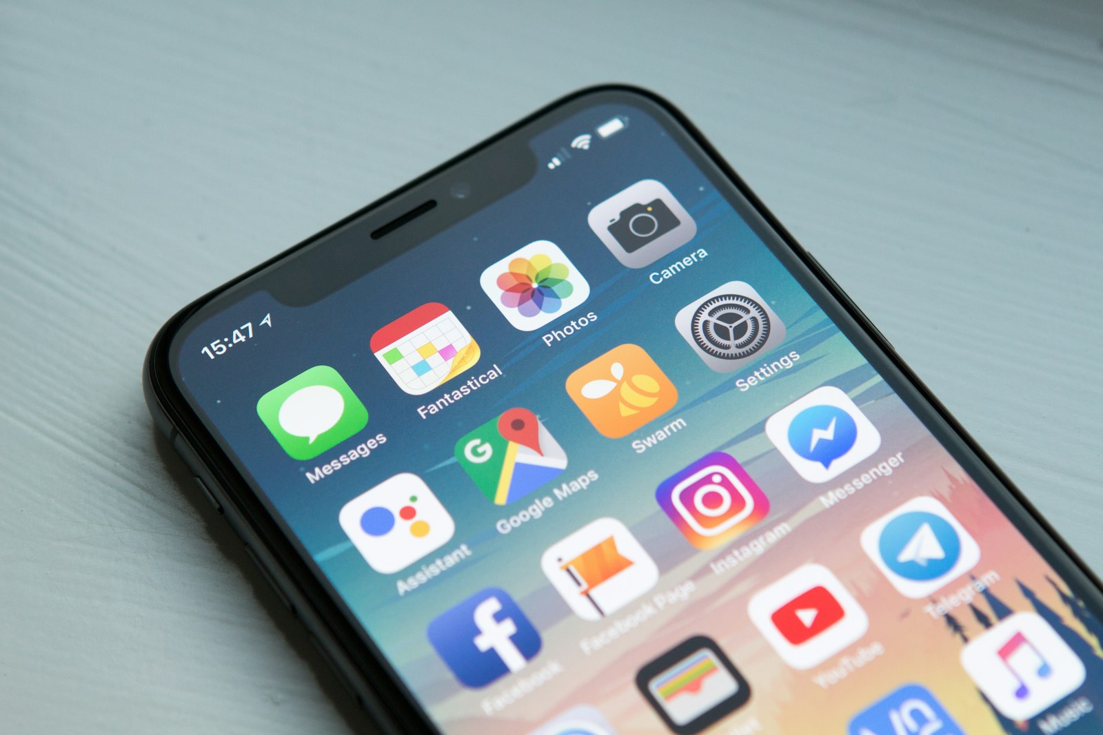 Smartphone home screen filled with app icons