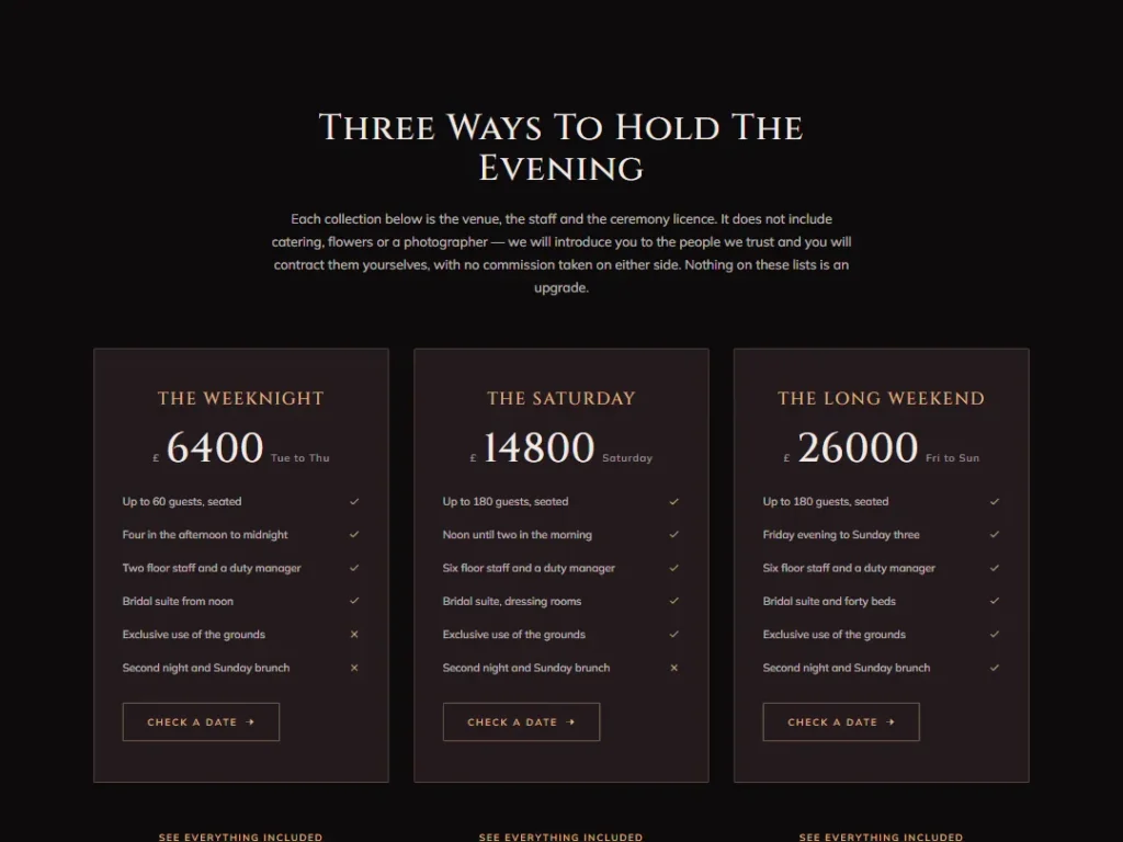 Afterglow — Evening Collections — Pricing template