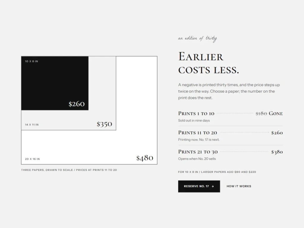 Argent — Paper Sizes Pricing — Pricing template