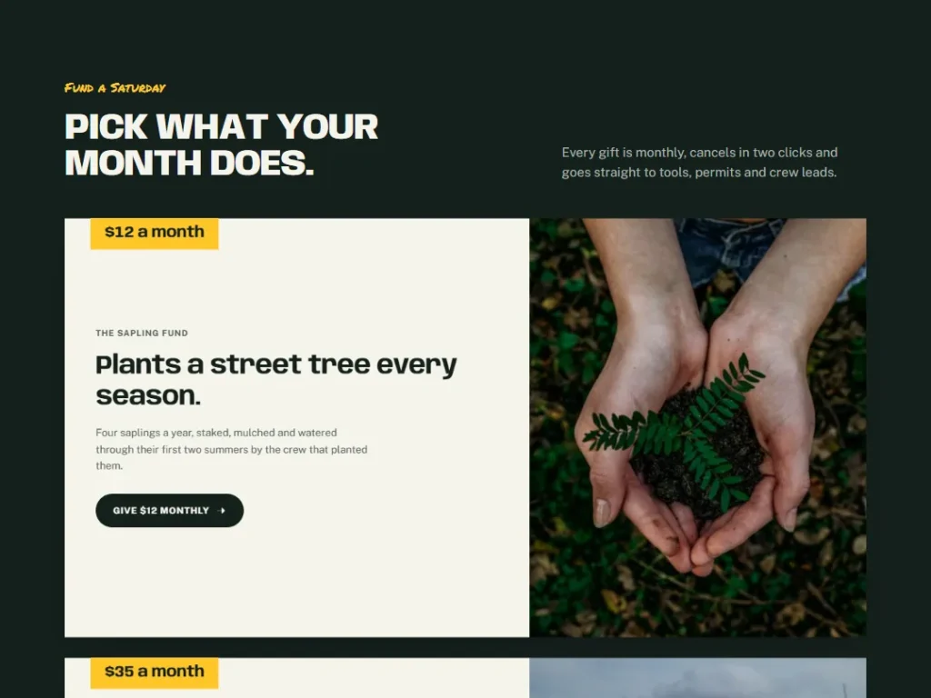 Groundswell — Giving Stack Pricing — Pricing template