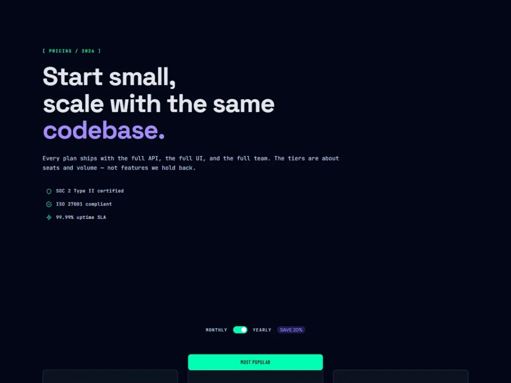 Pricing Page — Neon Tiers — Pricing Page template