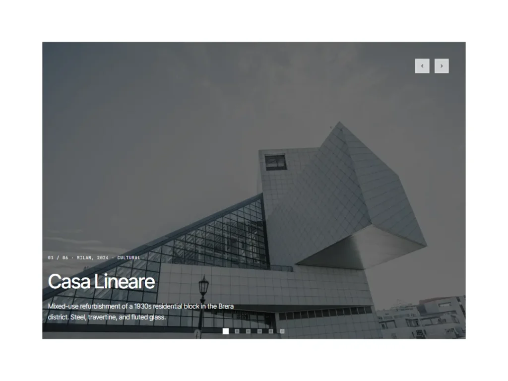 Architectural Mono Slider — Slider template