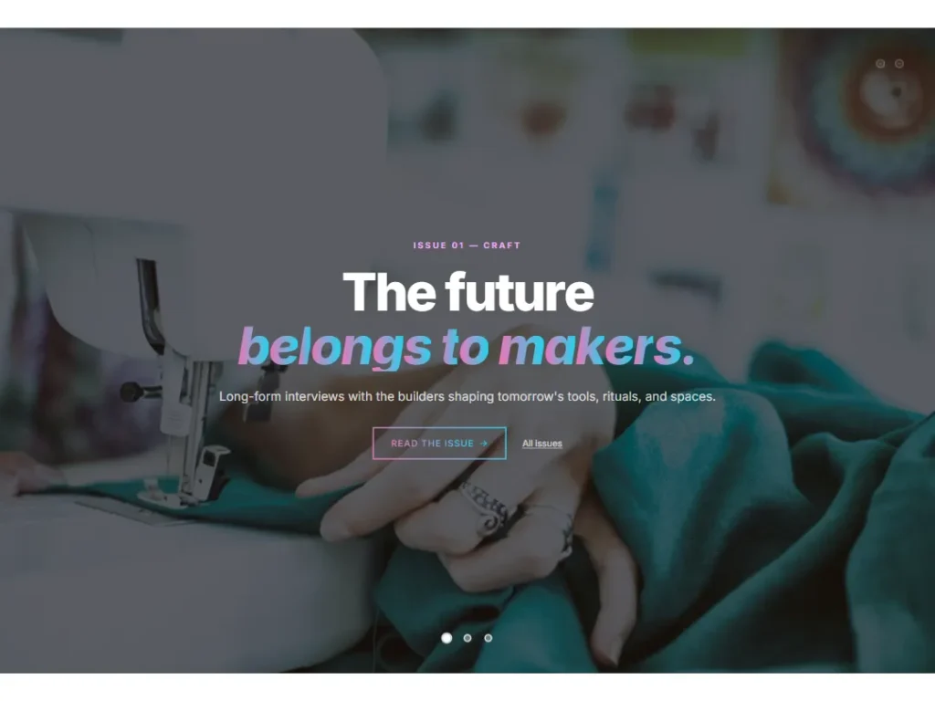 Editorial Dark Slider — Slider template