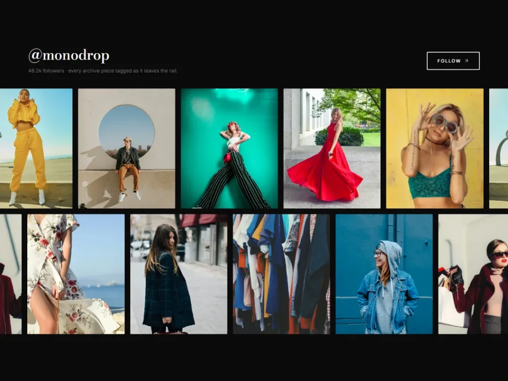 Monodrop — Feed Ribbons Social Feed — Social Feed template