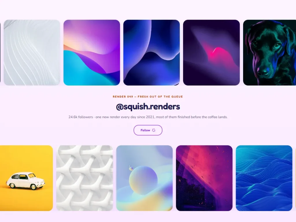 Squish — Render Ribbons Social Feed — Social Feed template