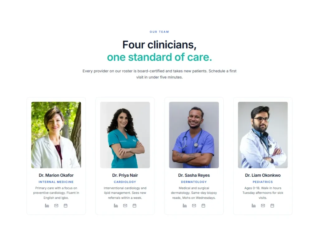 Clinic Roster — Azure — Team template