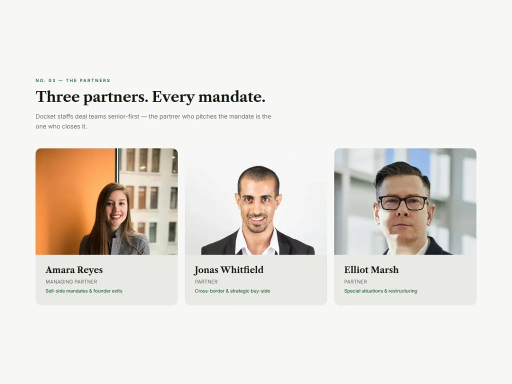 Docket — Partner Bench — Team template