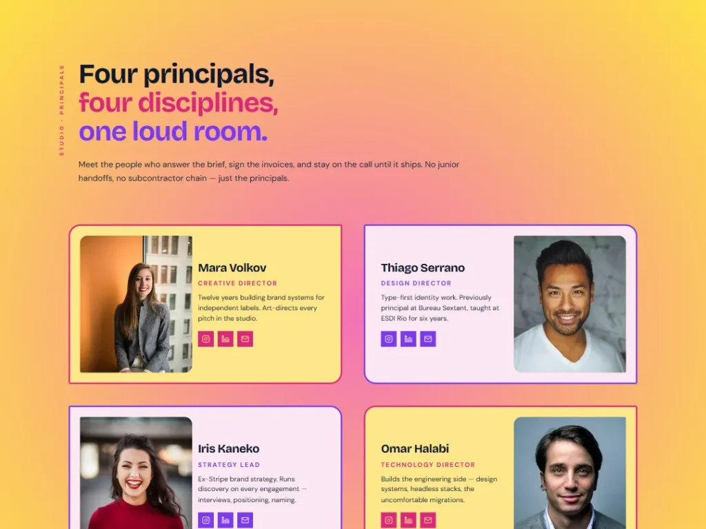 Studio Roster — Magenta — Team template
