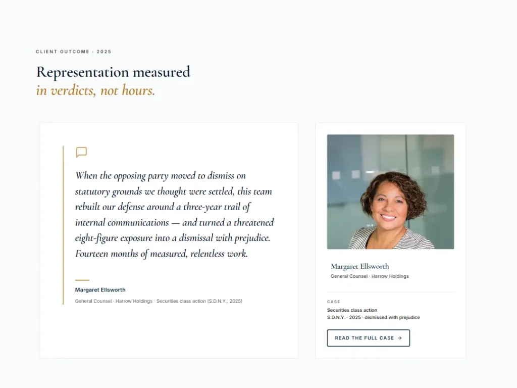 Chambers Pull-Quote — Navy — Testimonials template