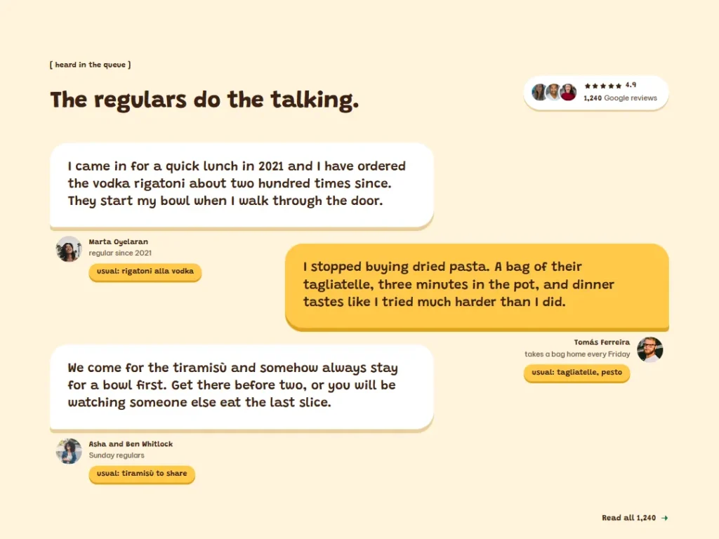 Semola — Queue Talk Testimonials — Testimonials template