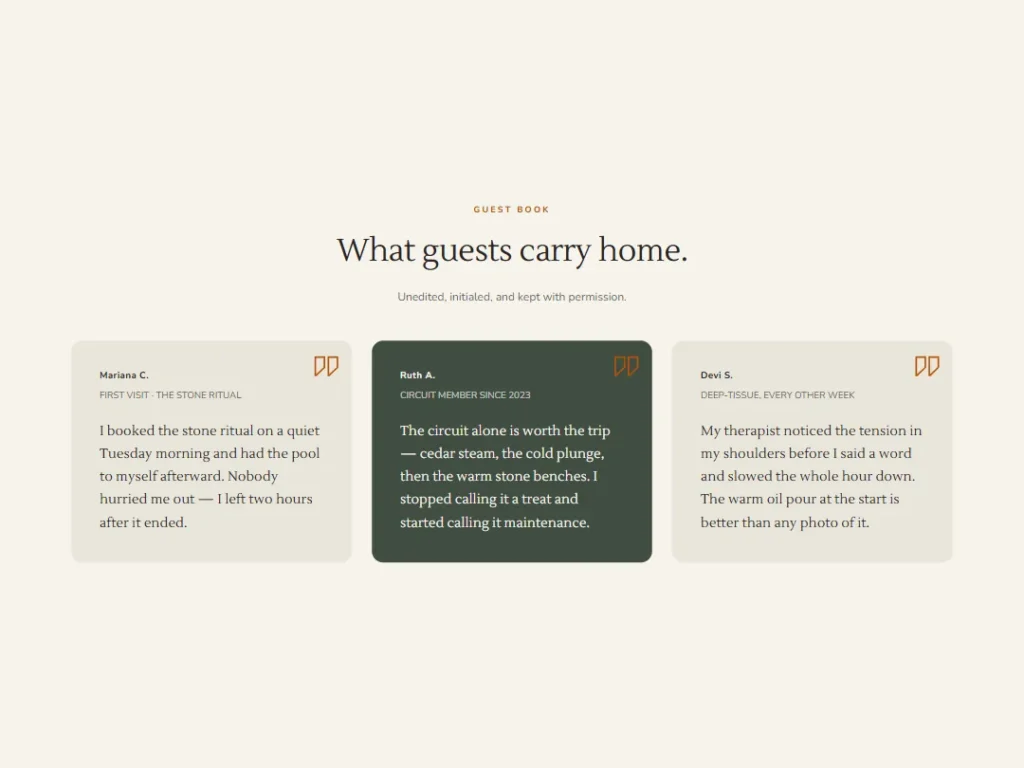 Stillwater — Quiet Quotes — Testimonials template