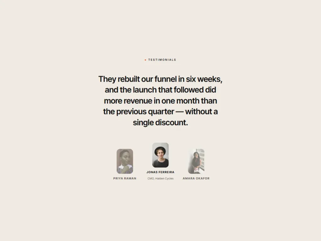 Uppercase — Fill Quote Testimonials — Testimonials template