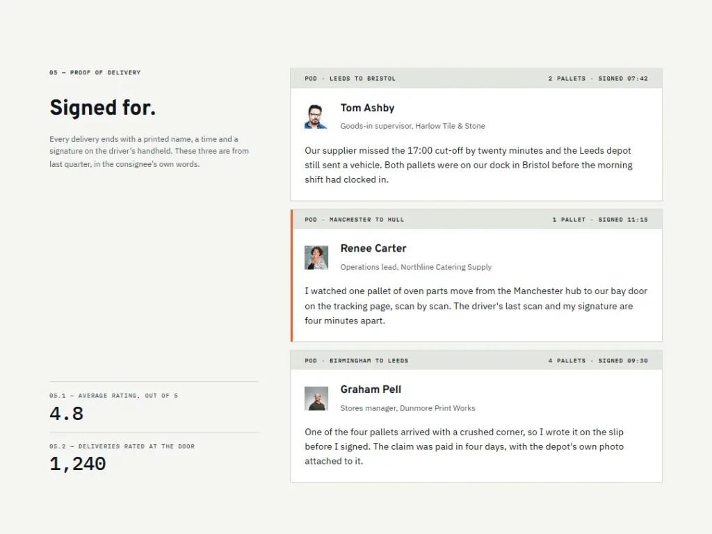 Waybill — Signed Slips Logistics Testimonials — Testimonials template