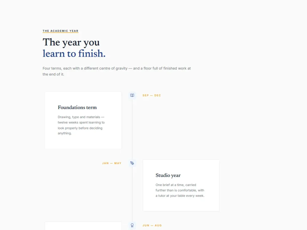 Prospectus — Academic Year Timeline — Timeline template