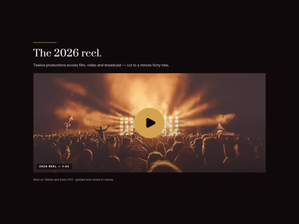 Velvet Reel — Cinemascope Facade — Video template