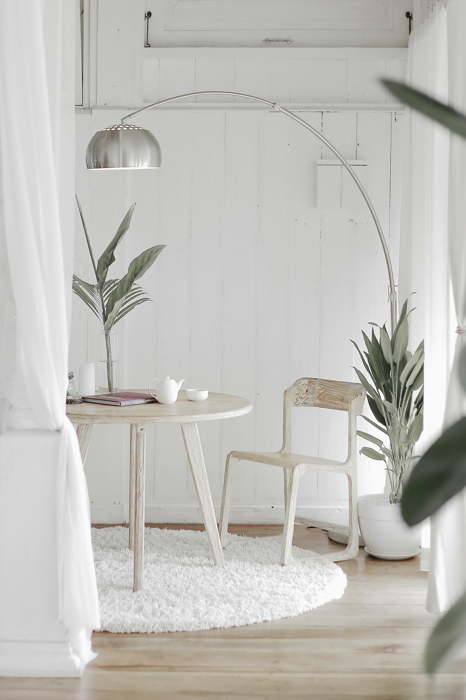 White minimal desk workspace